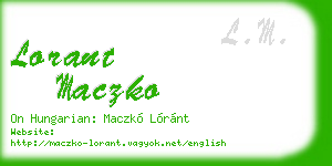 lorant maczko business card